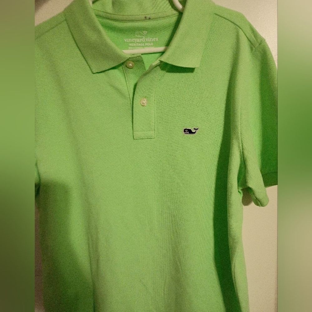 Vineyard Vines Boys Size Small Heritage Lime Green Polo Shirt - Picture 2 of 8